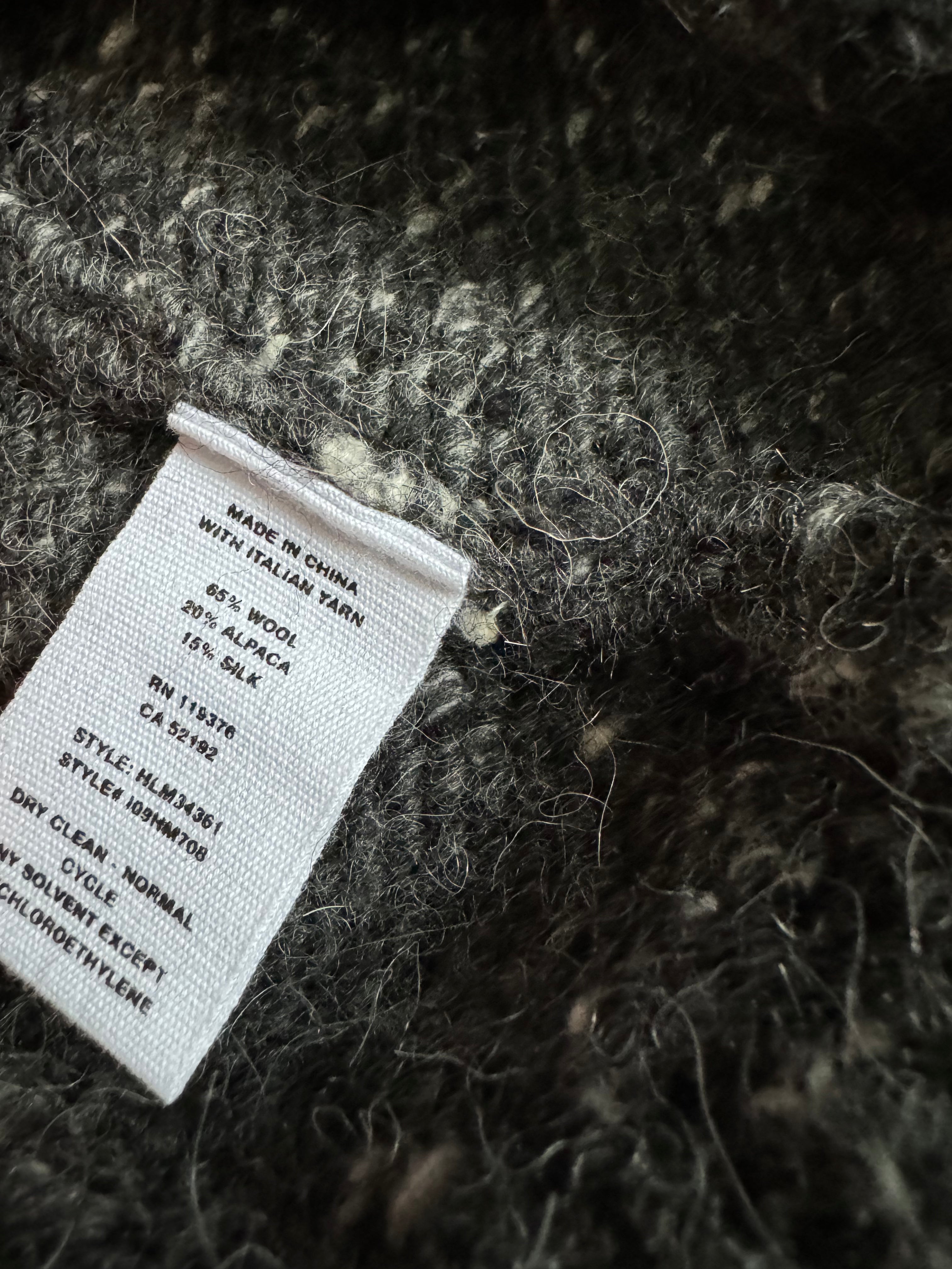 AW2018 Helmut Lang Grey Wool Knit Band Sweater (L/XL) - 4