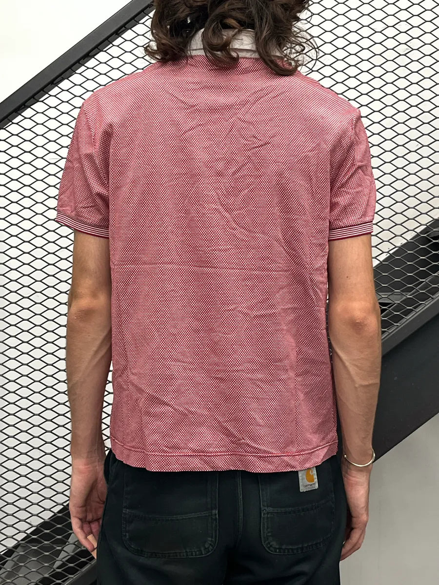 2000s Gucci Red and White Pattern Collar Polo feQseXqU 1