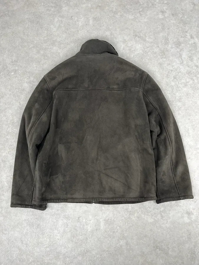 Balmain Brown Classy Suede Zip-up Jacket DzYrmYH 5