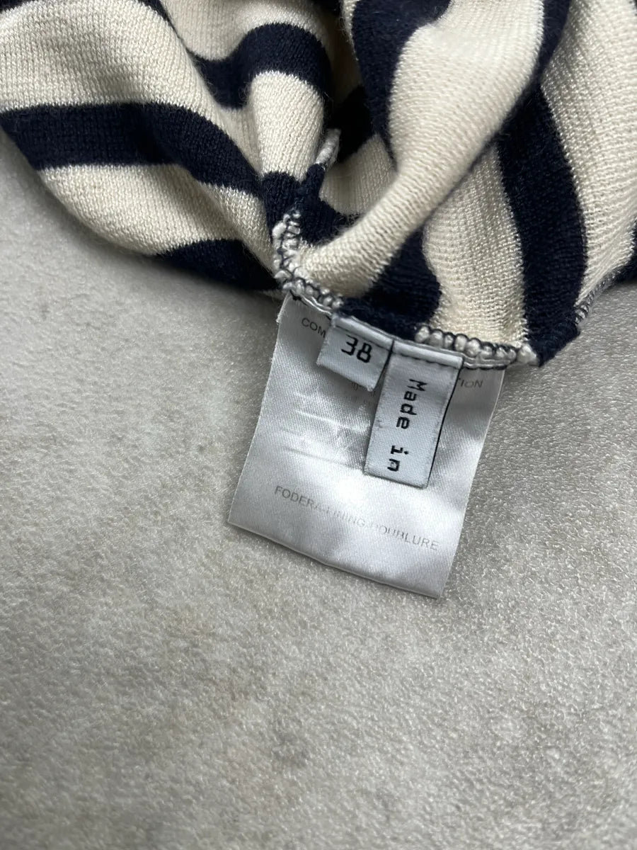 AW2007 Balenciaga Sailor Stripes Golden Button Navy & White Sweater fedWwmPU 8