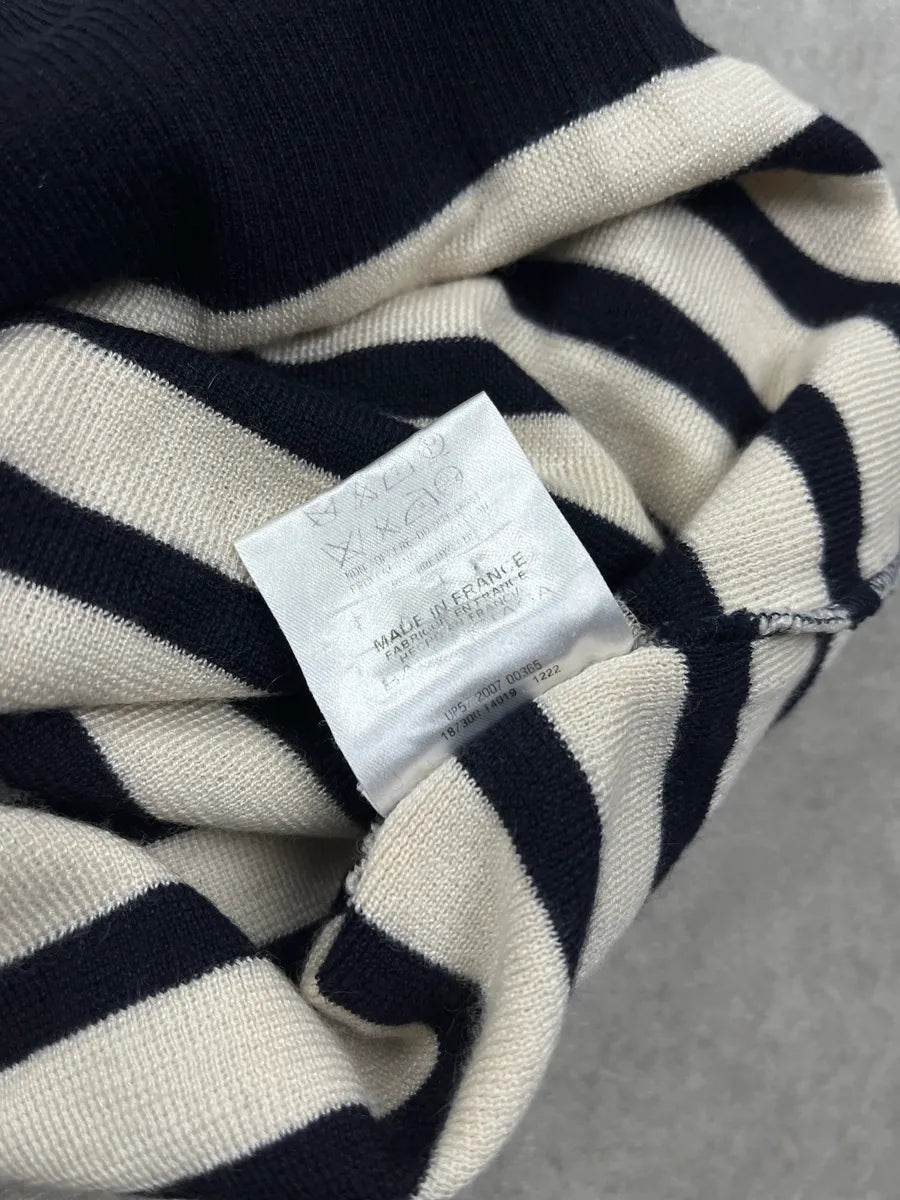 AW2007 Balenciaga Sailor Stripes Golden Button Navy & White Sweater fedWwmPU 10
