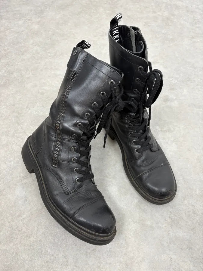 2010s Dirk Bikkembergs Black Ankle Leather Bootd yHpvIBE 4