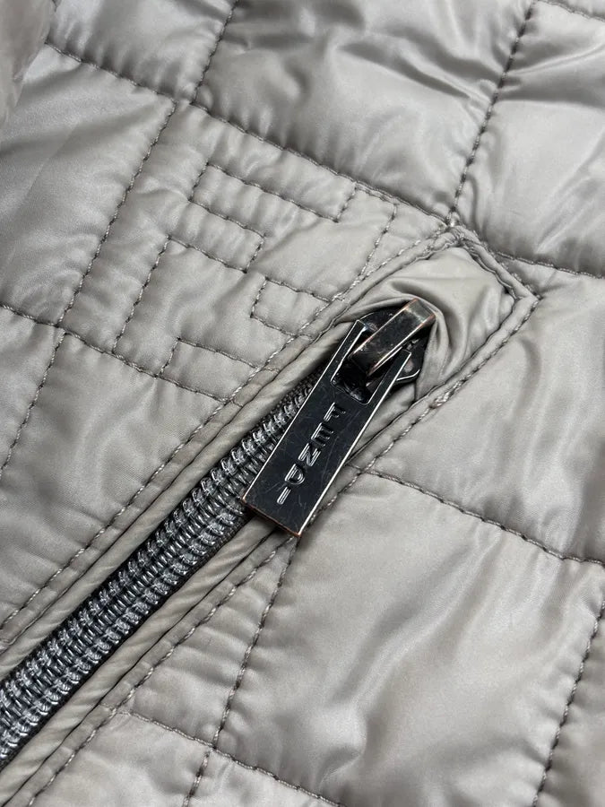 Fendi Beige Nylon Quilted Monogram Bomber Jacket tCyACoZ 7