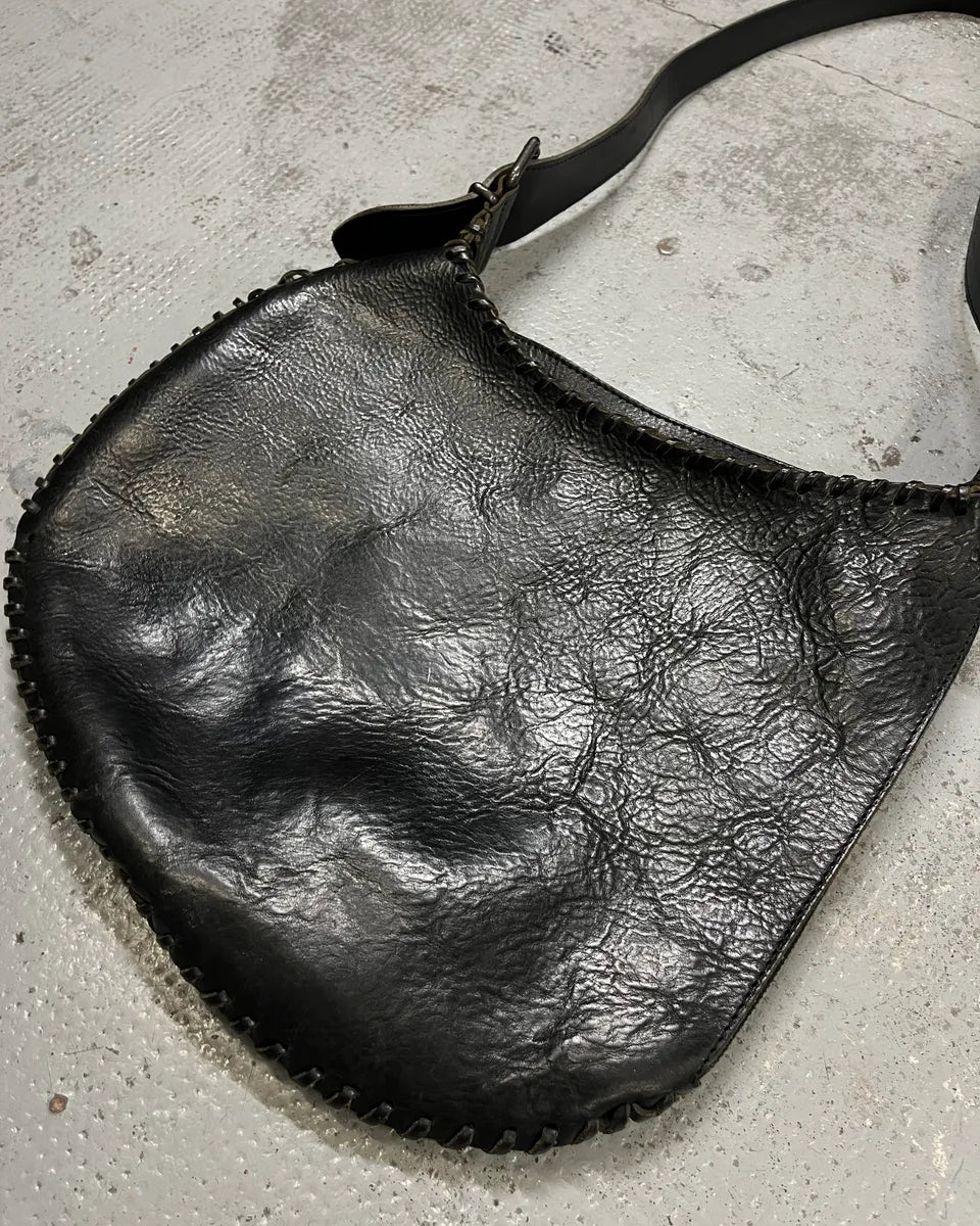 Fendi Black & Brown Cracked Leather Woven Shoulder Bag FClVhQB 9