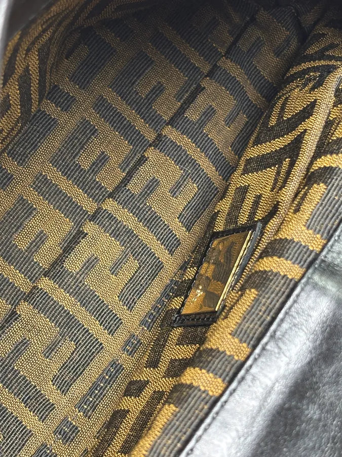SS2006 Fendi B Bag Black Leather Zebra Pony Hair Handle Bag DAjOtgs 17