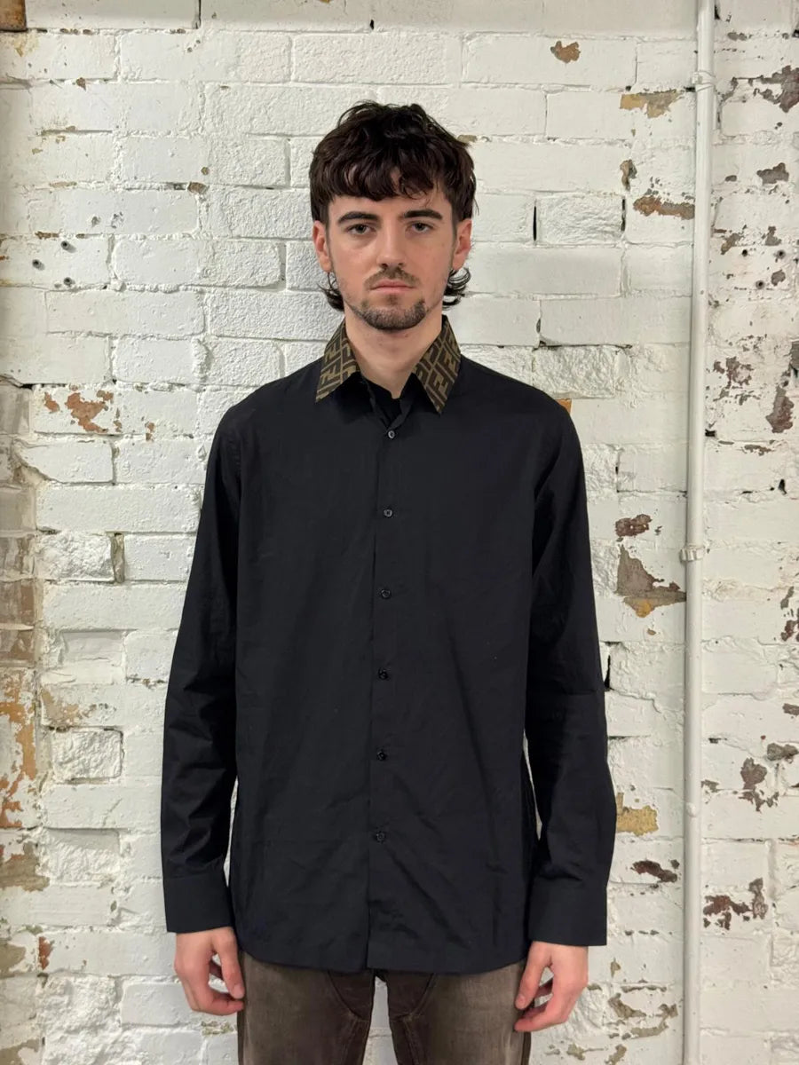 Fendi Black Monogrammed Mafia Shirt ubcgXfm 0