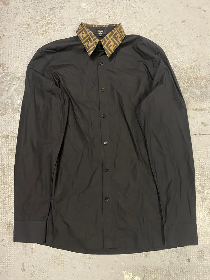 Fendi Black Monogrammed Mafia Shirt ubcgXfm 1