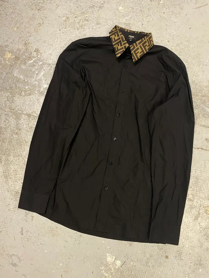 Fendi Black Monogrammed Mafia Shirt ubcgXfm 3