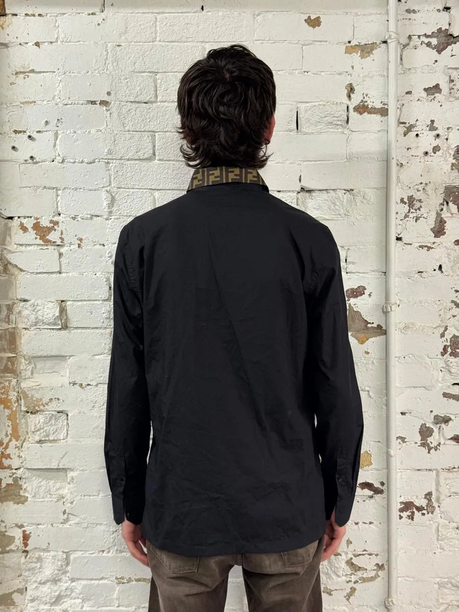 Fendi Black Monogrammed Mafia Shirt ubcgXfm 4