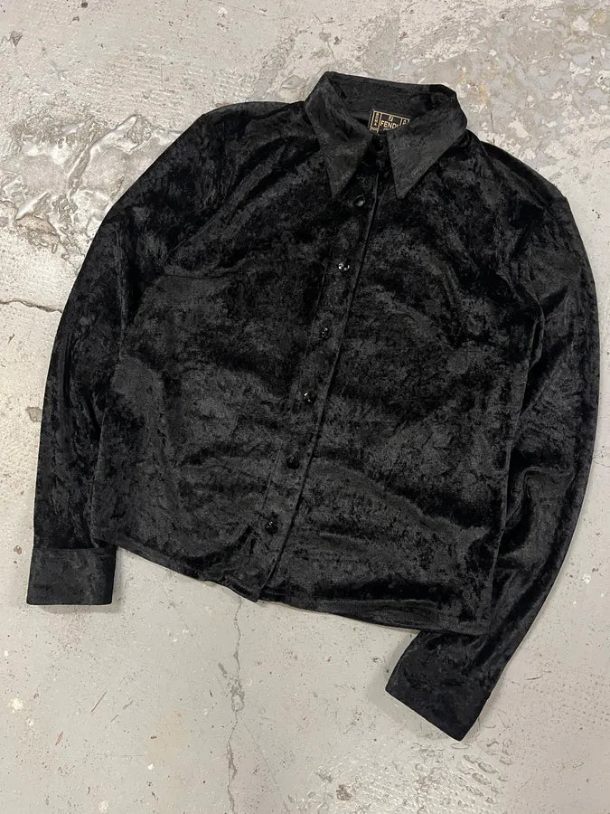 Fendi Black Velvet Class Shirt UAeAOGx 1