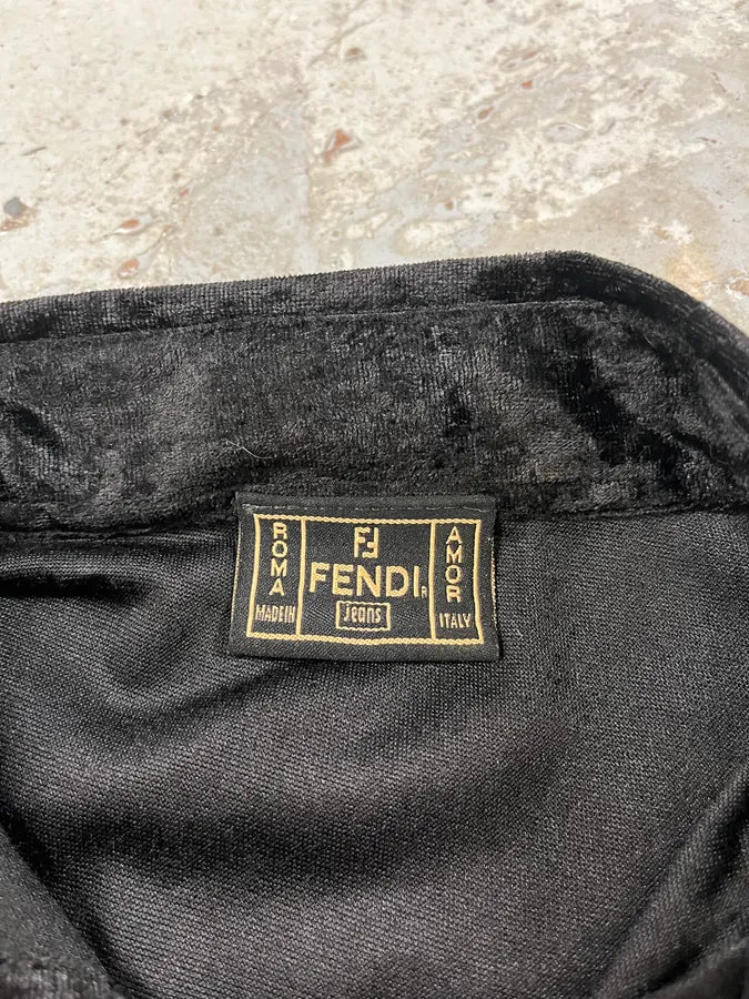 Fendi Black Velvet Class Shirt UAeAOGx 4