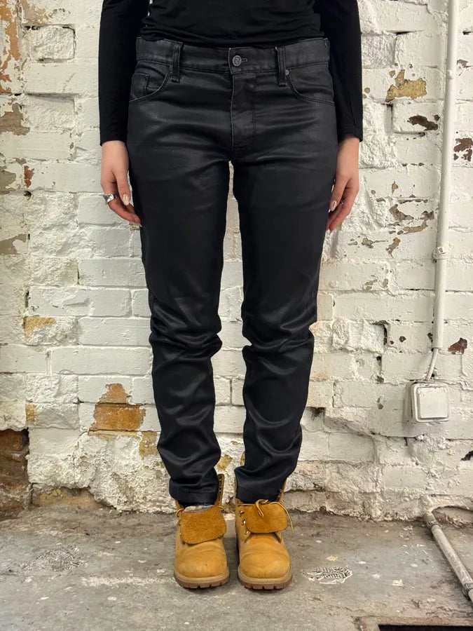 Fendi Black Waxed Slim Denim Jeans lFphSYq 0