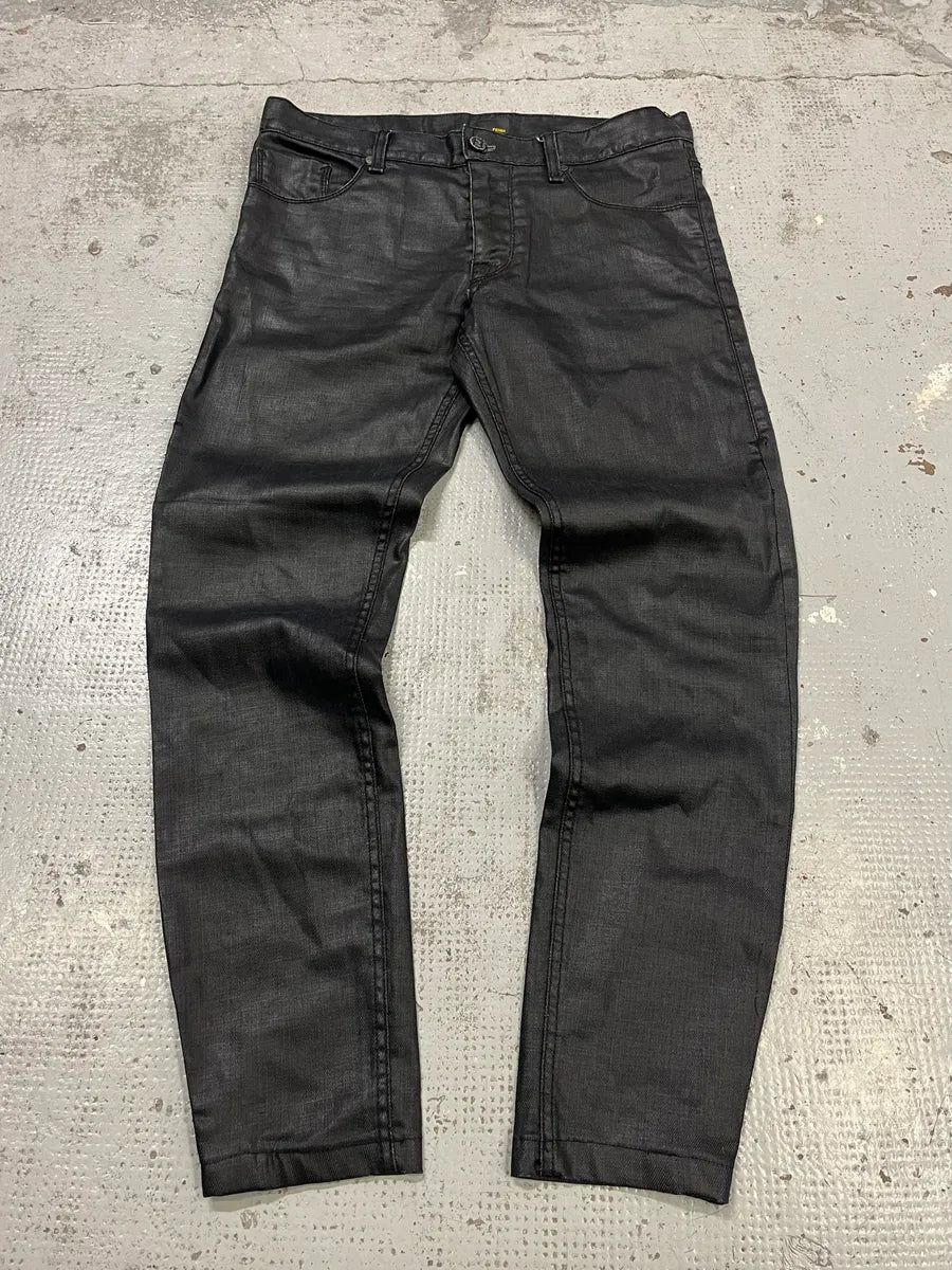 Fendi Black Waxed Slim Denim Jeans lFphSYq 1