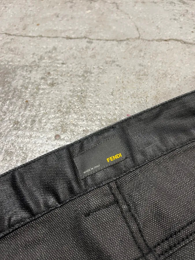 Fendi Black Waxed Slim Denim Jeans lFphSYq 10