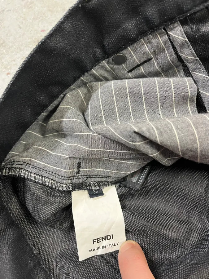 Fendi Black Waxed Slim Denim Jeans lFphSYq 12