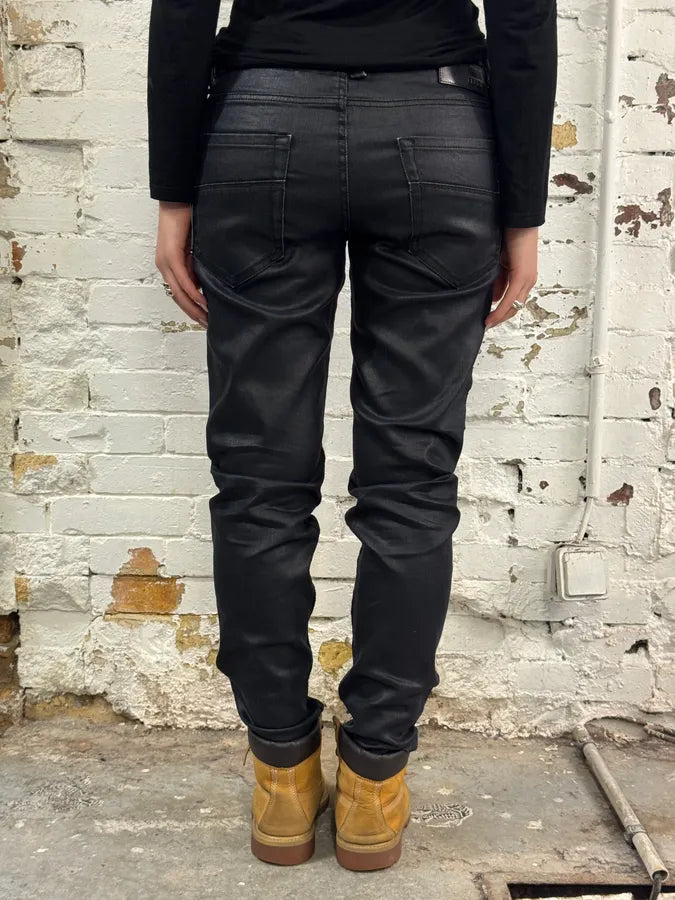 Fendi Black Waxed Slim Denim Jeans lFphSYq 3