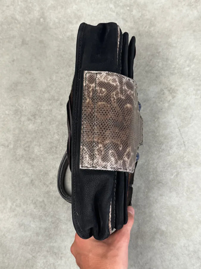 Fendi Brown Leather Fringe Fur Handle Bag QlKpYaE 13