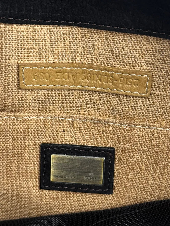Fendi Brown Leather Fringe Fur Handle Bag QlKpYaE 15