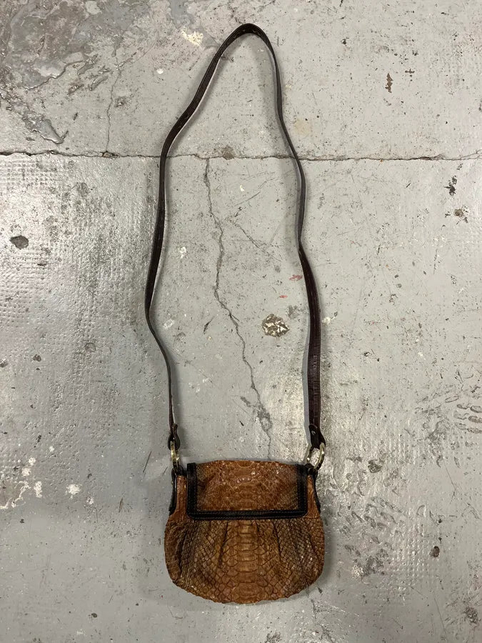 Fendi Brown Python Skin Leather Shoulder Bag (OS) eDpkHOF 0
