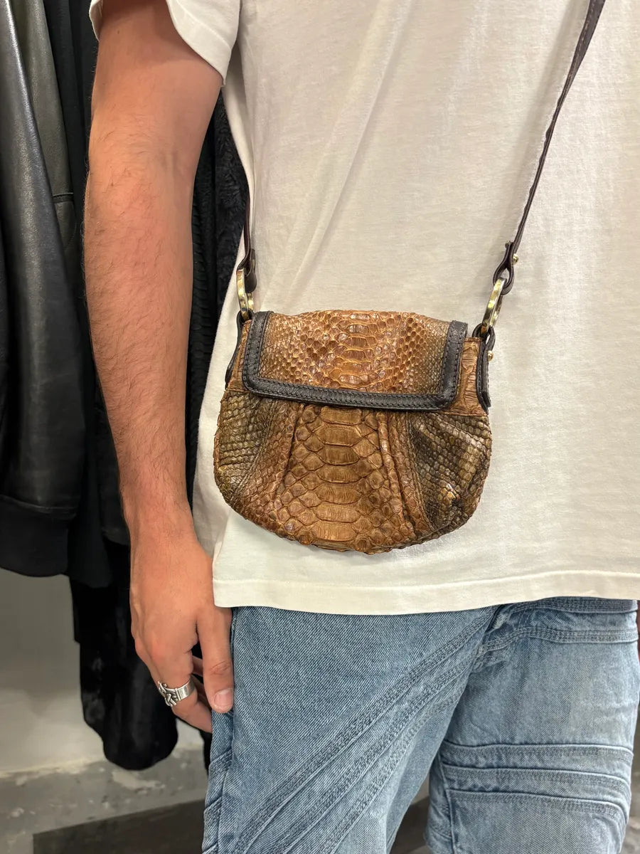 Fendi Brown Python Skin Leather Shoulder Bag (OS) eDpkHOF 1