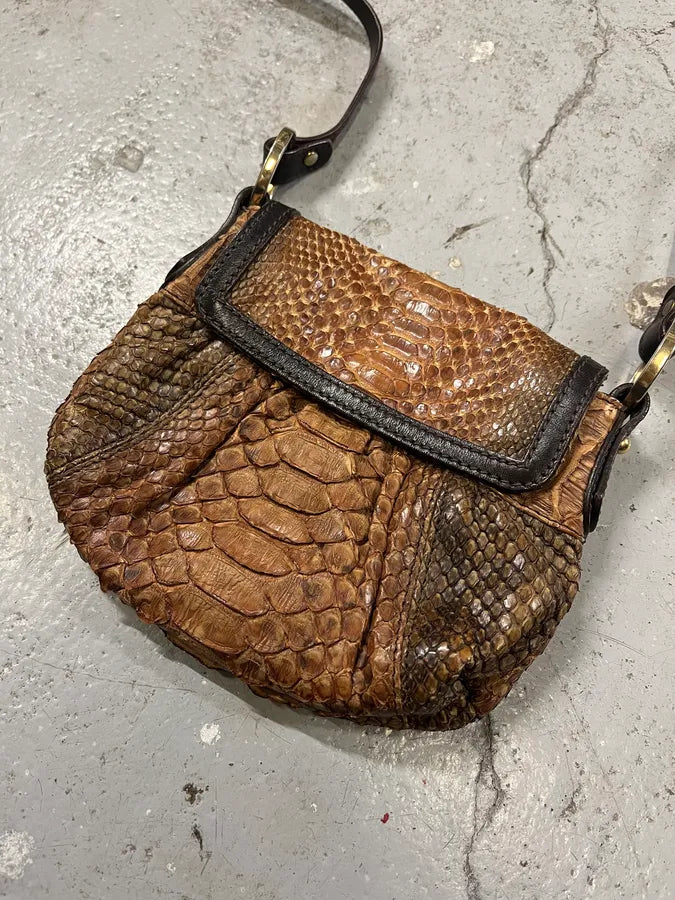 Fendi Brown Python Skin Leather Shoulder Bag (OS) eDpkHOF 2