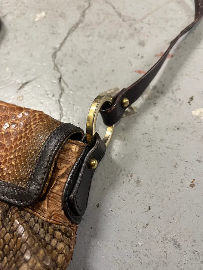 Fendi Brown Python Skin Leather Shoulder Bag (OS) eDpkHOF 3