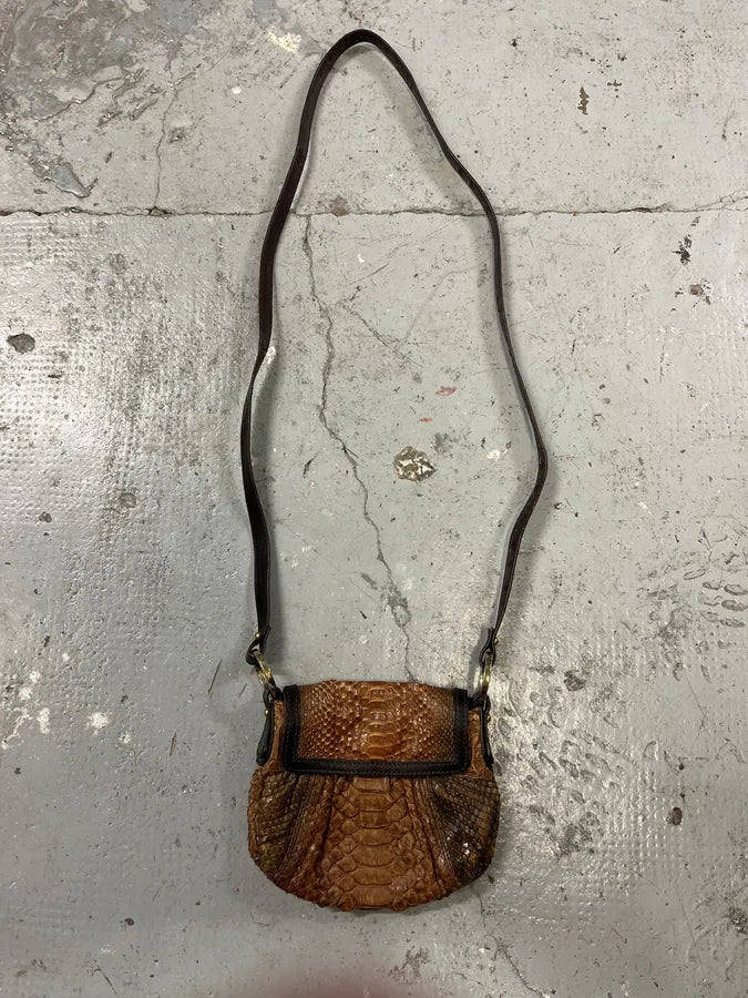 Fendi Brown Python Skin Leather Shoulder Bag (OS) eDpkHOF 5