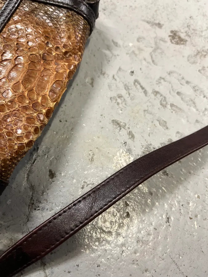 Fendi Brown Python Skin Leather Shoulder Bag (OS) eDpkHOF 6