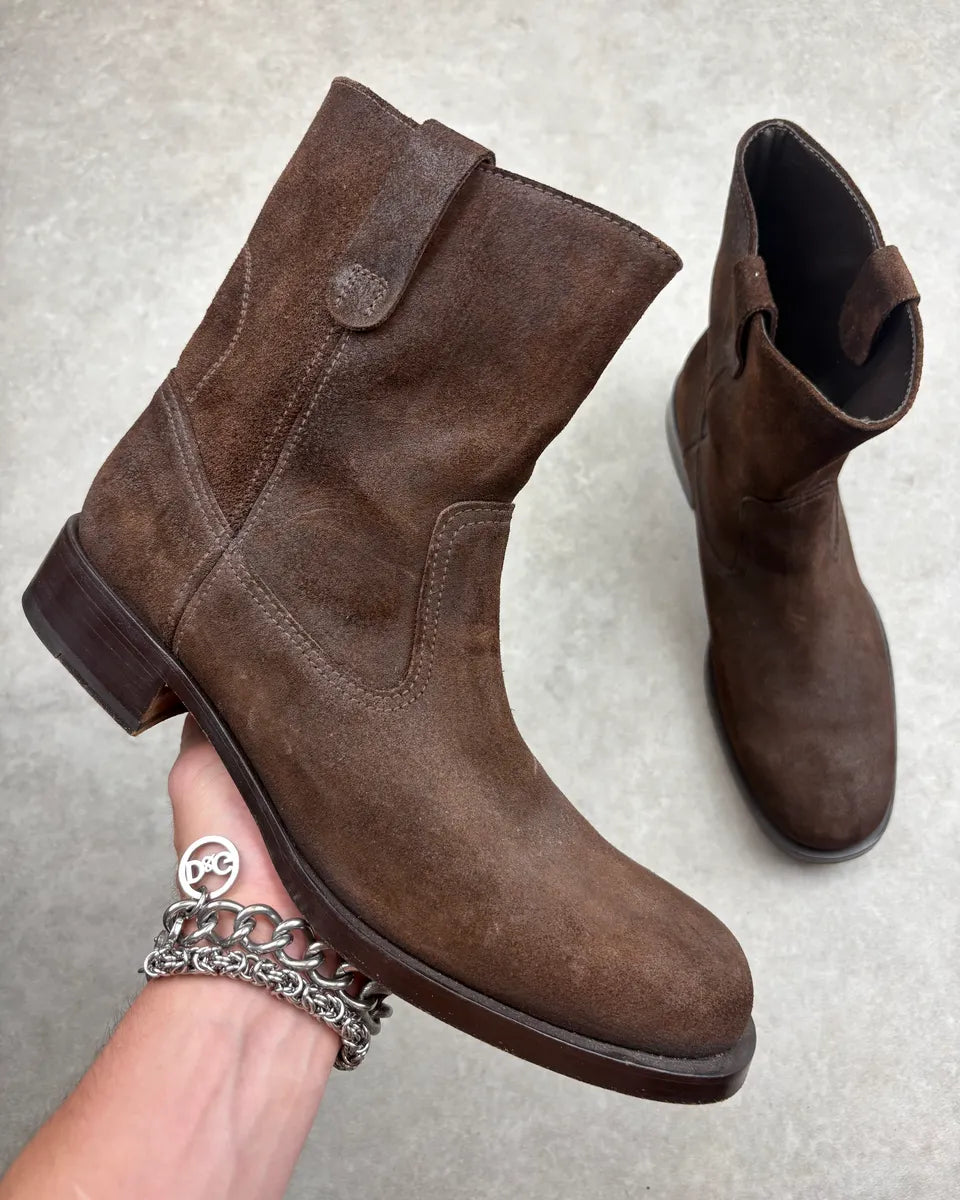 Fendi Brown Suede Leather Chelsea Boots FgRQeal 0
