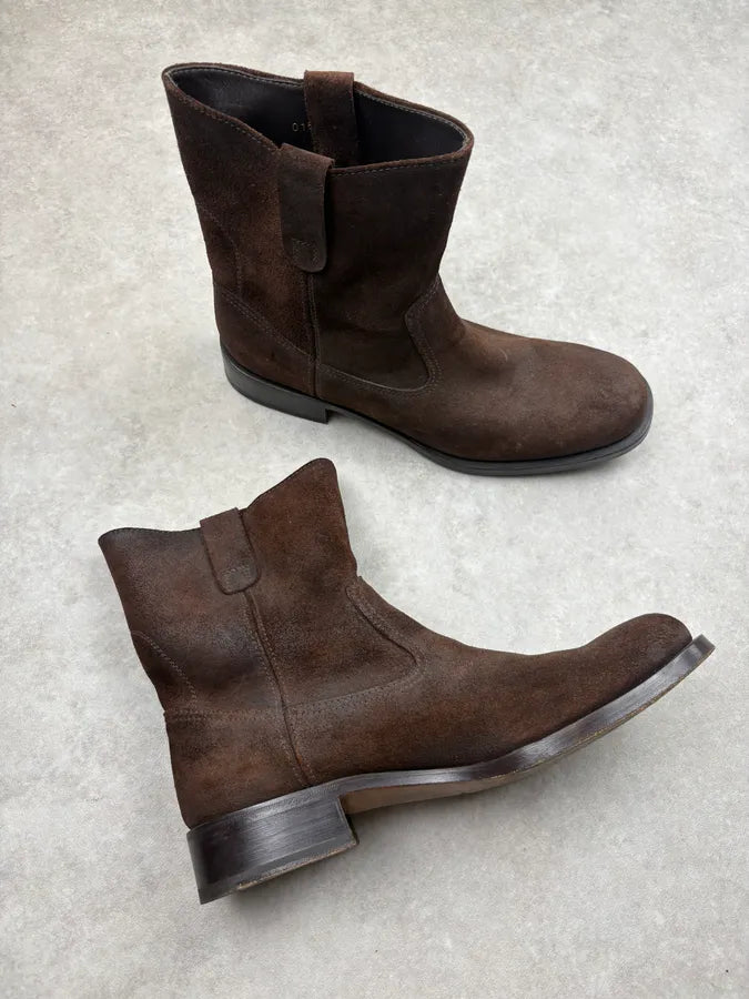 Fendi Brown Suede Leather Chelsea Boots FgRQeal 4