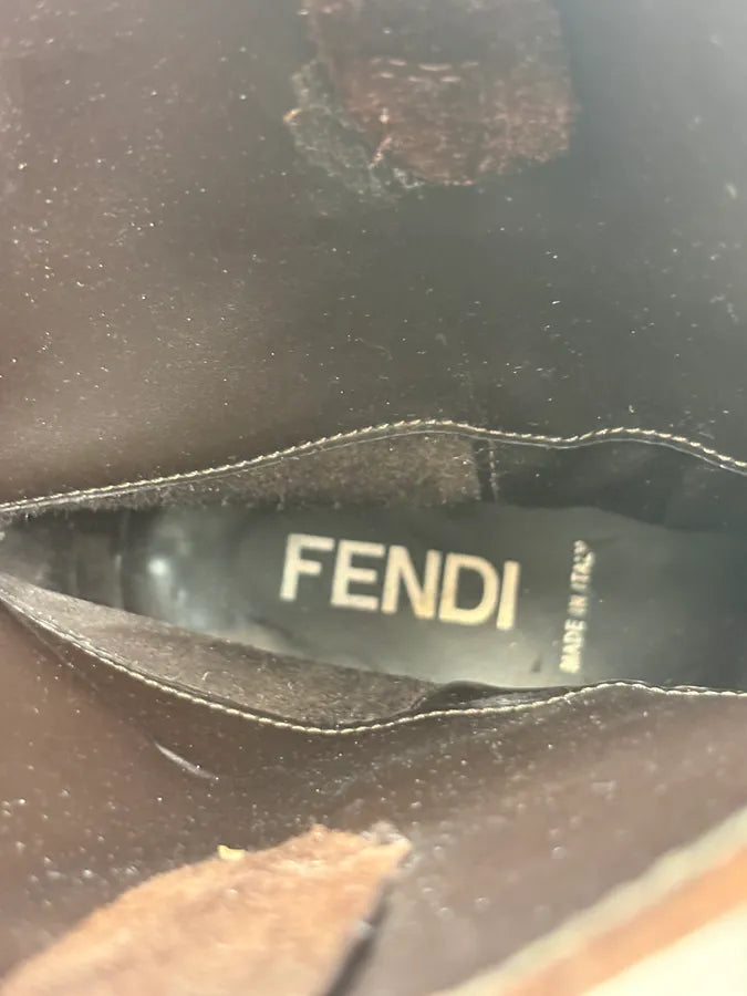 Fendi Brown Suede Leather Chelsea Boots FgRQeal 8