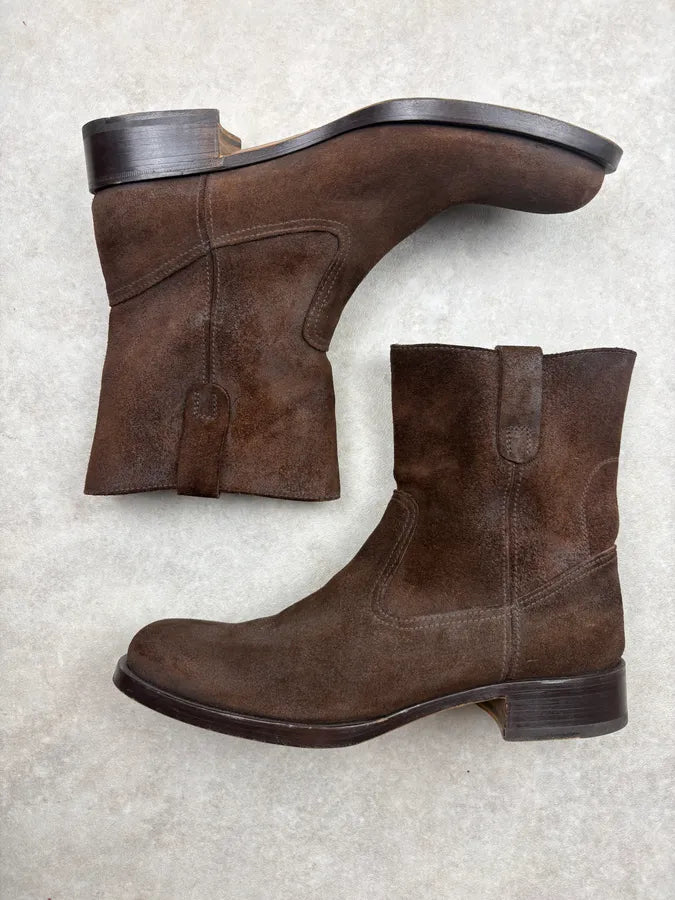 Fendi Brown Suede Leather Chelsea Boots FgRQeal 3