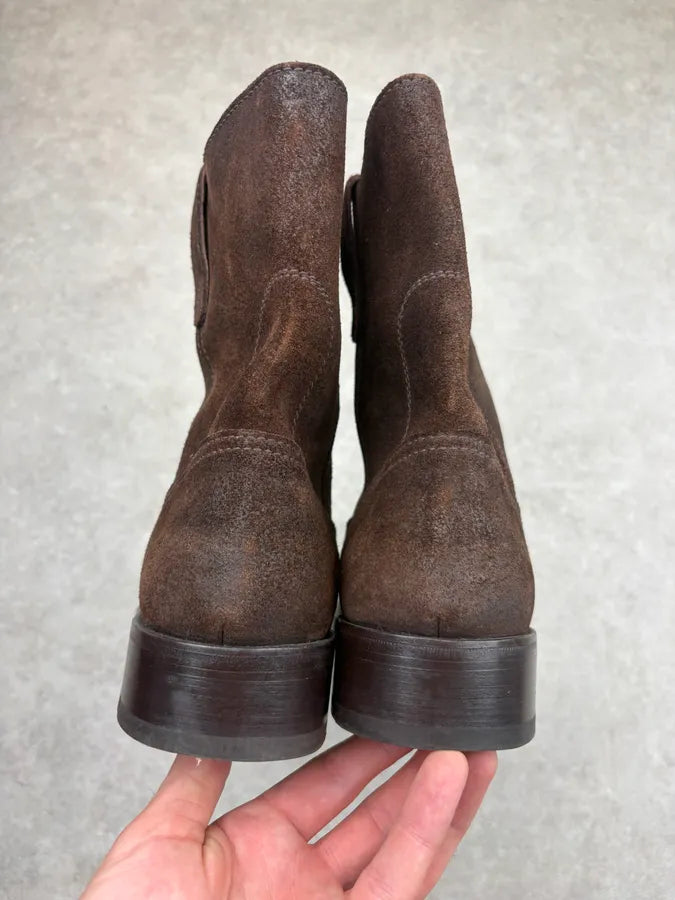 Fendi Brown Suede Leather Chelsea Boots FgRQeal 6