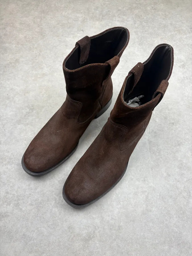 Fendi Brown Suede Leather Chelsea Boots FgRQeal 2