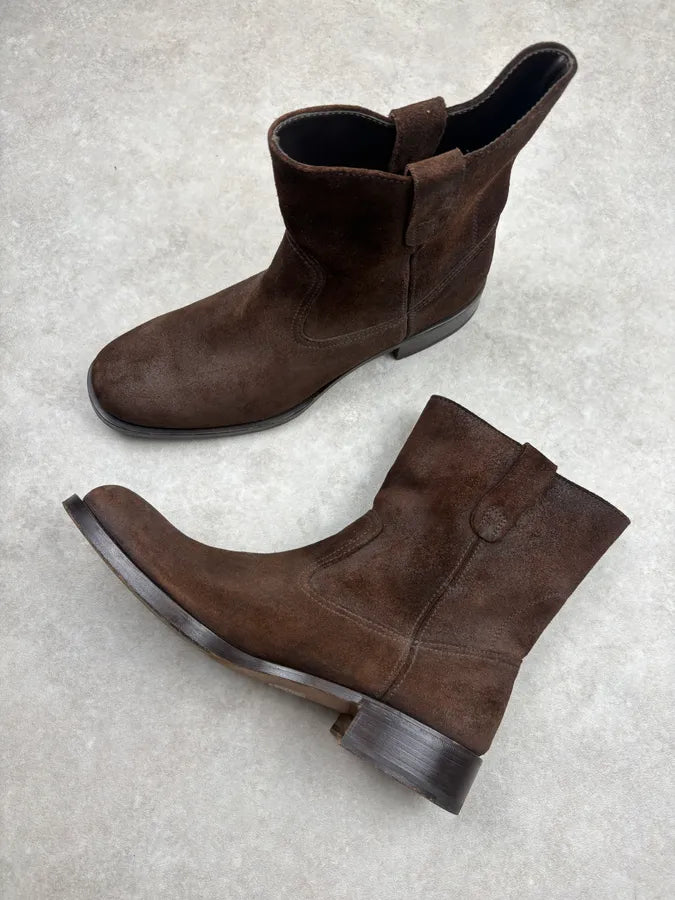 Fendi Brown Suede Leather Chelsea Boots FgRQeal 5