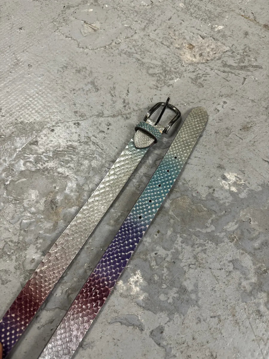 Fendi Multicolor Gradient Python Leather Belt (OS) 1