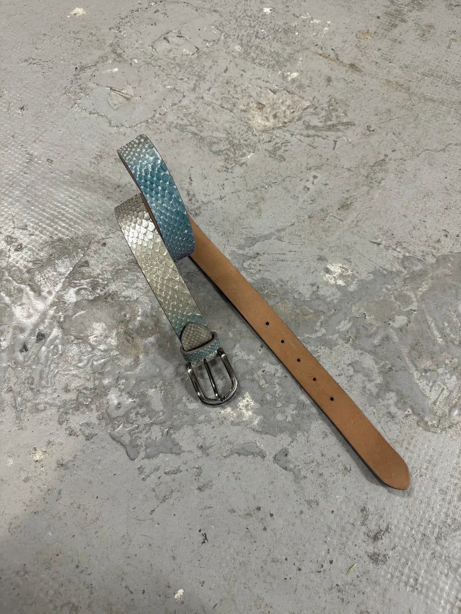 Fendi Multicolor Gradient Python Leather Belt (OS) 4