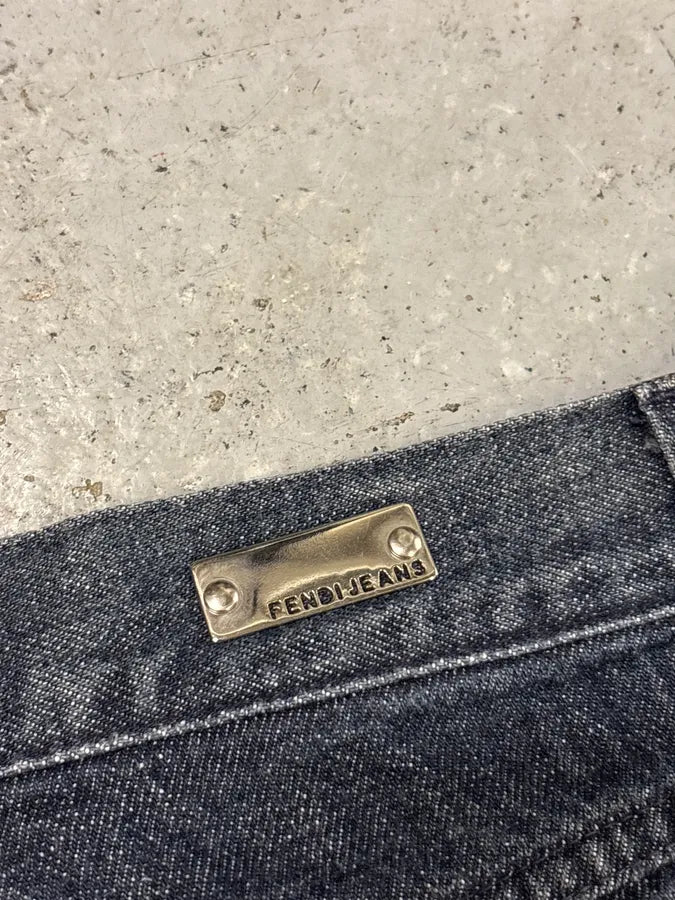 Fendi Navy Denim Distressed Floral Jeans eUAkilQ 8