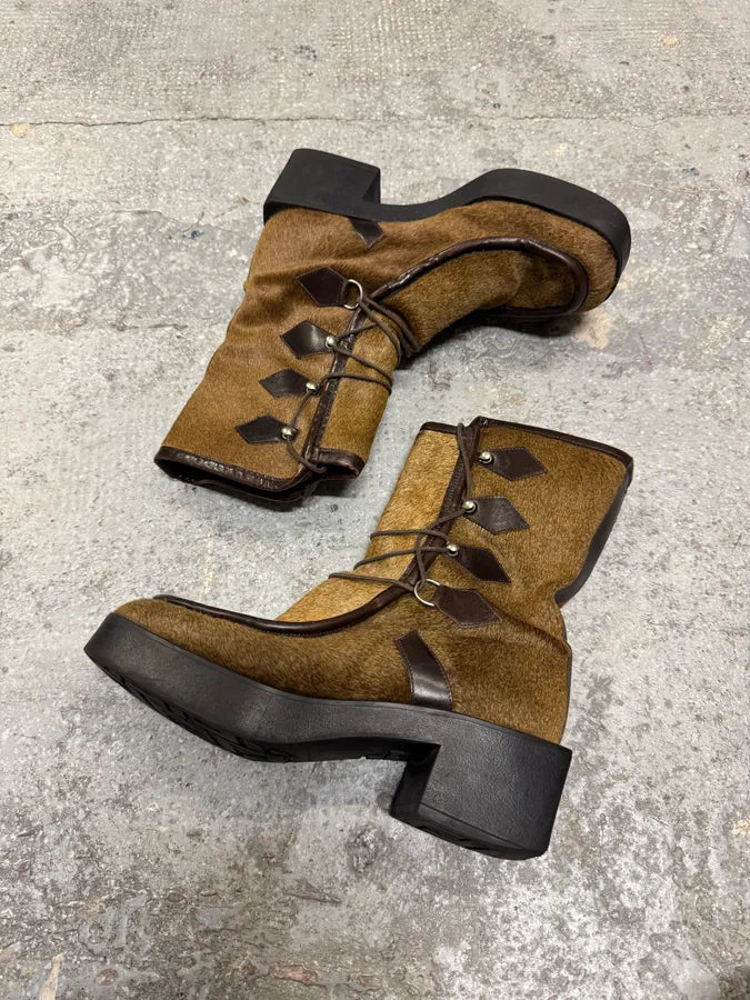 Fendi Pony Hair Brown Boots MhmMBbs 1