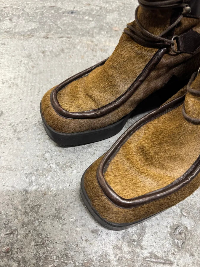 Fendi Pony Hair Brown Boots MhmMBbs 3