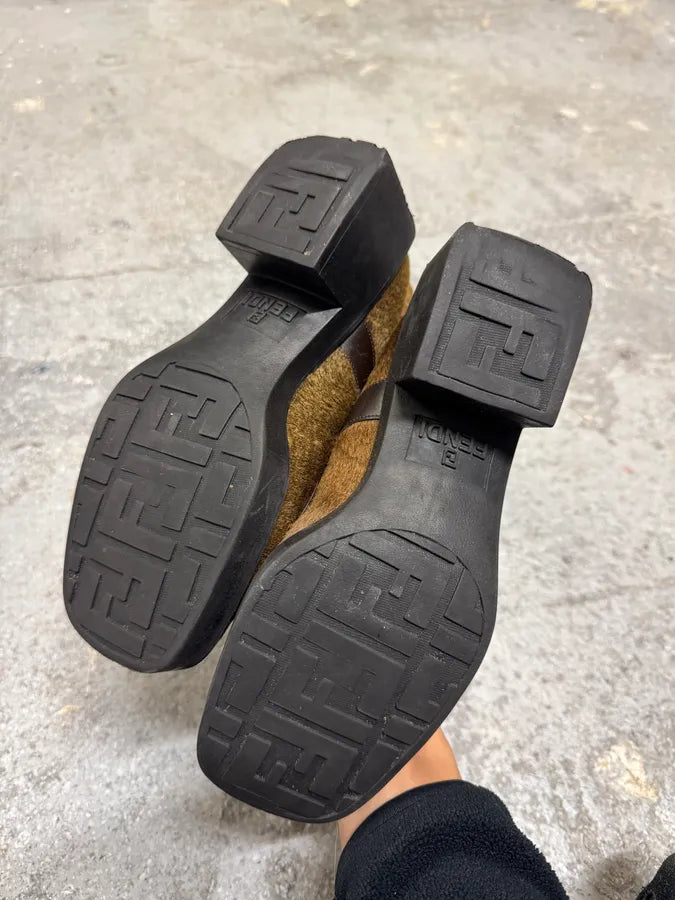 Fendi Pony Hair Brown Boots (37eu/us5) 5