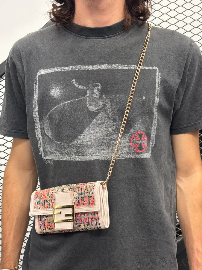 Fendi Pink Irregular Flower Baguette Bag QNlGfIV 1