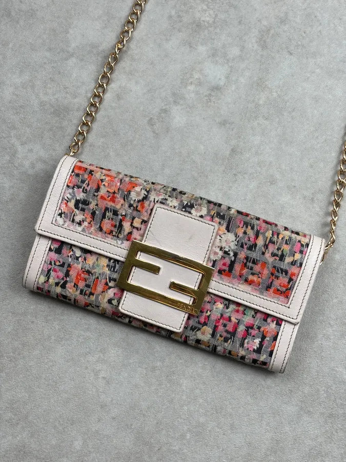 Fendi Pink Irregular Flower Baguette Bag QNlGfIV 3