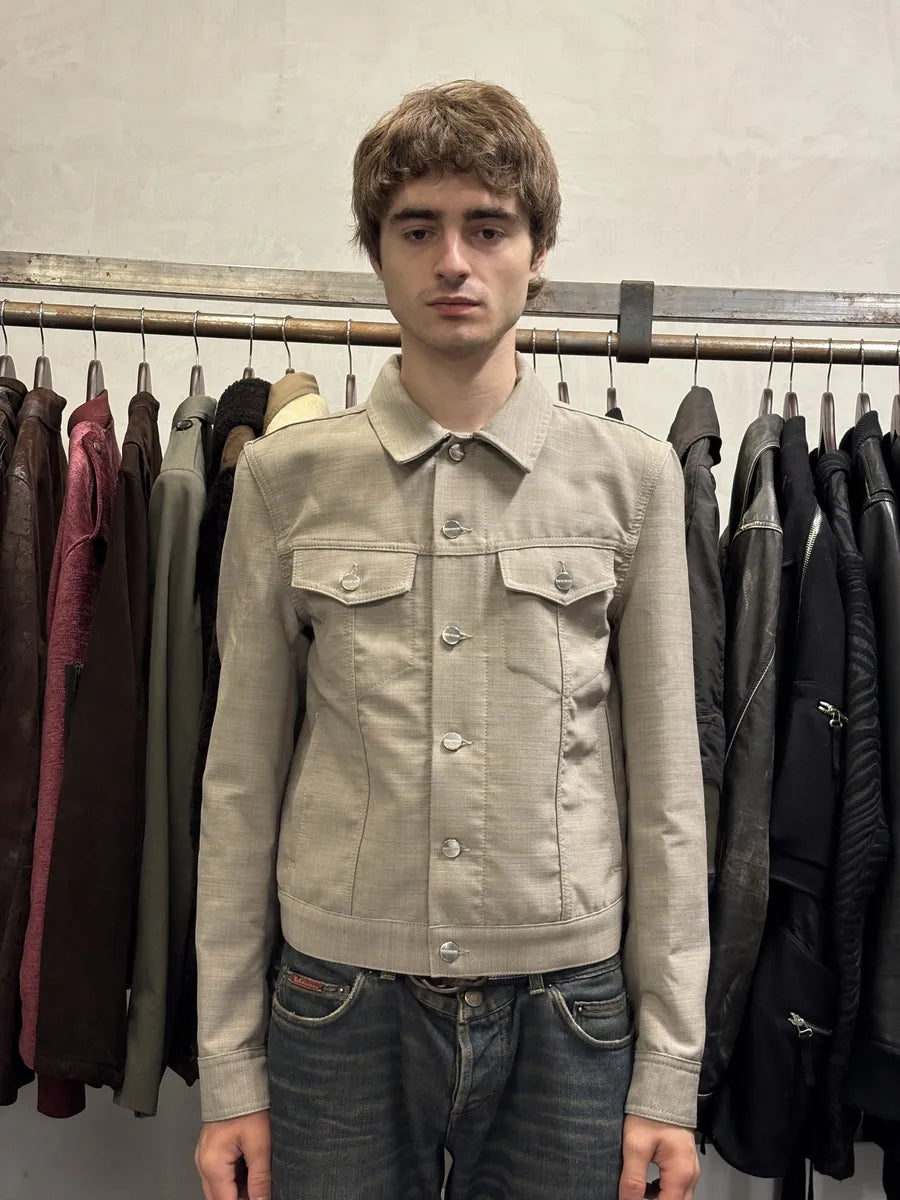 Ferragamo Grey Minimalist Trucker Jacket ClpbIFF 2