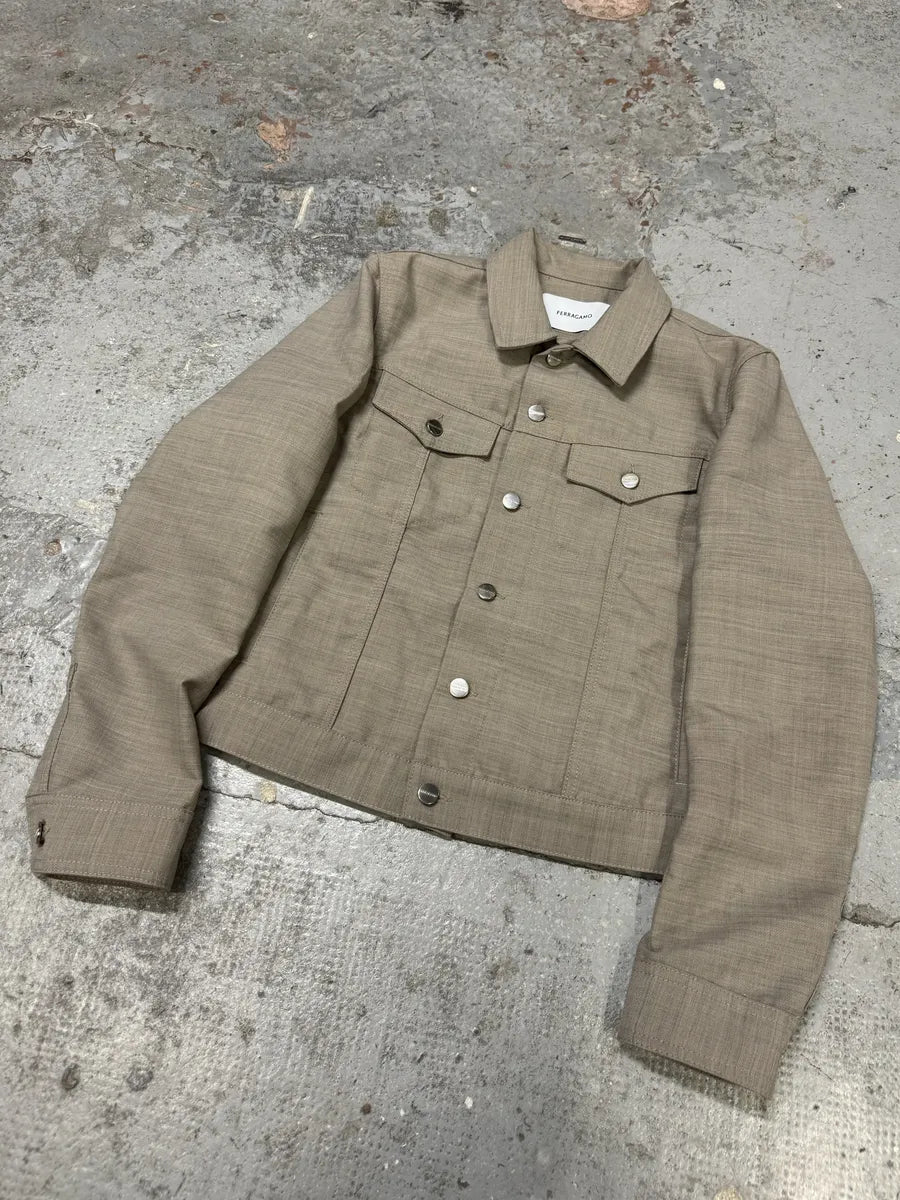 Ferragamo Grey Minimalist Trucker Jacket ClpbIFF 5