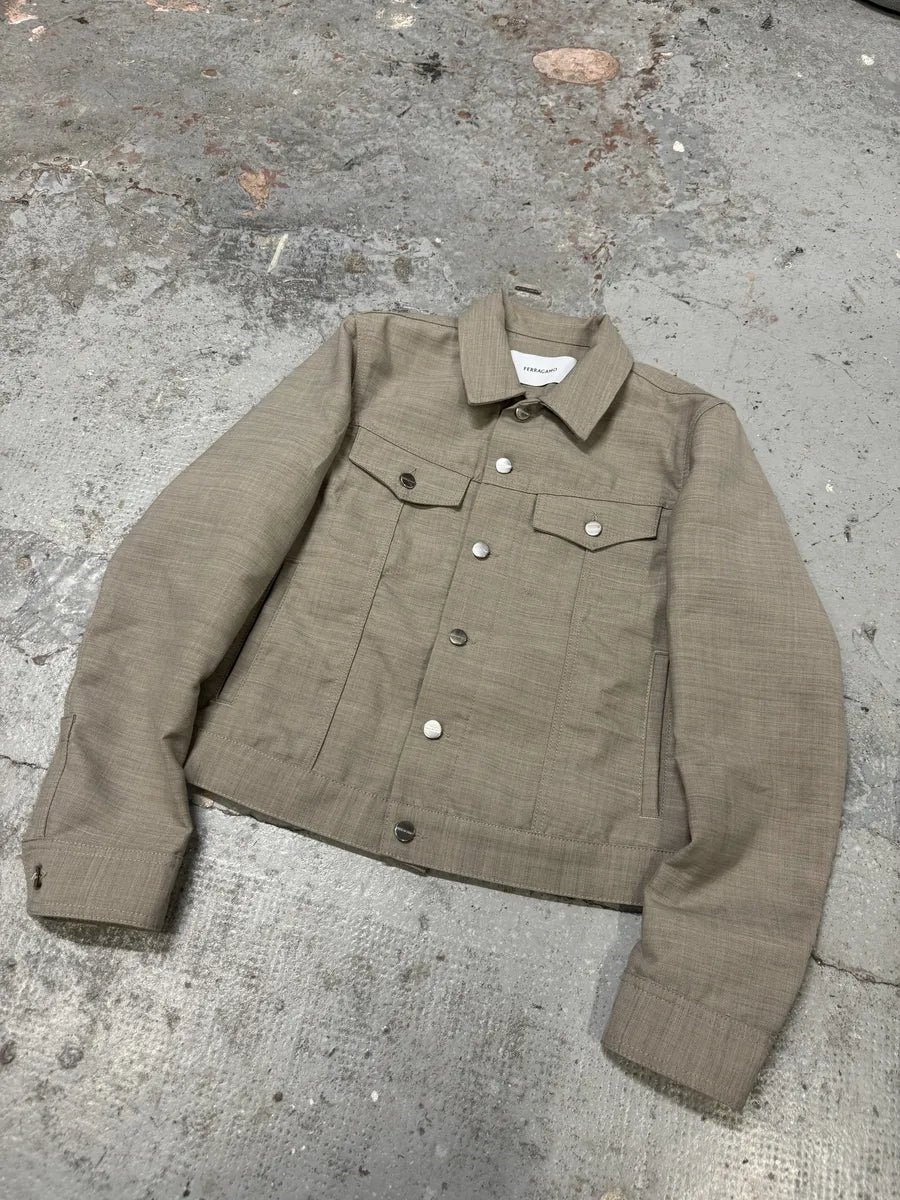 Ferragamo Grey Minimalist Trucker Jacket ClpbIFF 7