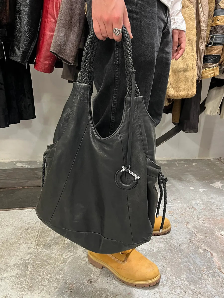 Ferragamo Hobo Black Leather Premium Bag (OS) PTgHxHH 1