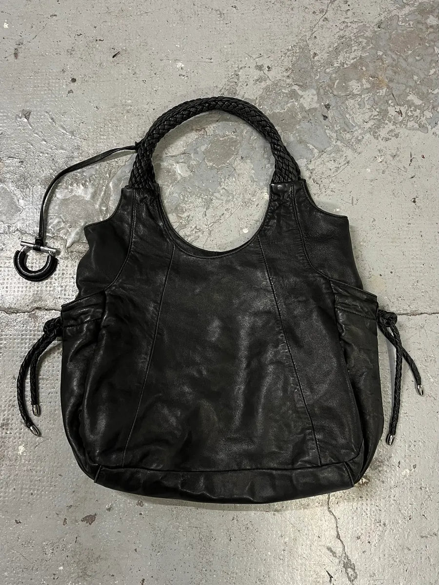 Ferragamo Hobo Black Leather Premium Bag (OS) PTgHxHH 3
