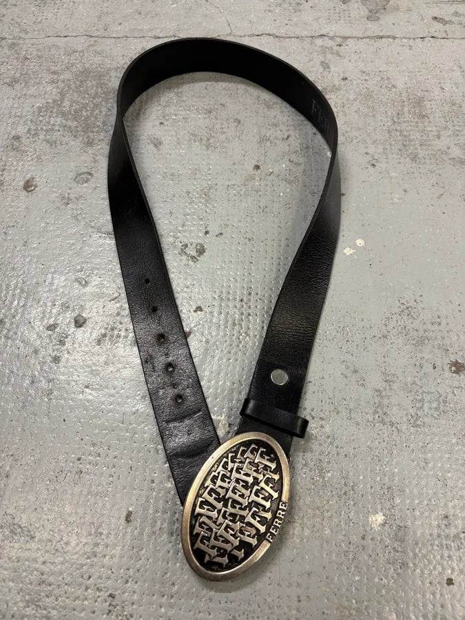 2000s Gianfranco Ferré Black Leather Logo Belt HeZqwXR 4