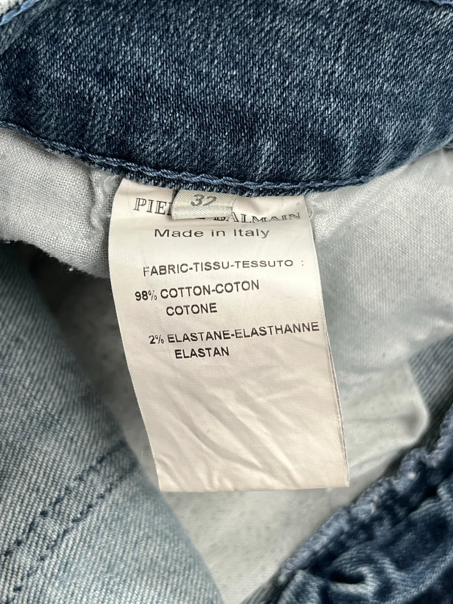 SS2012 Pierre Balmain Blue Denim Biker Distressed Jeans fhyIXuPY 11
